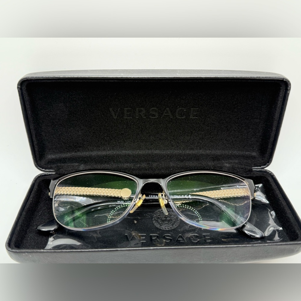 Versace Prescription Glasses VE Mod1228 1291 black/pale gold frames/frame only